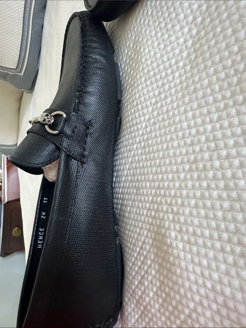 Donald J. Pliner Black Loafers with Silver Hardware